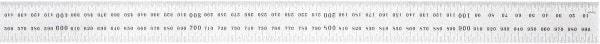 Starrett - 1,000mm Long, 0.5, 1mm Graduation, Rigid Spring Steel Rule - Metric Graduation Style, 32mm Wide, Silver, Satin Chrome Finish - USA Tool & Supply