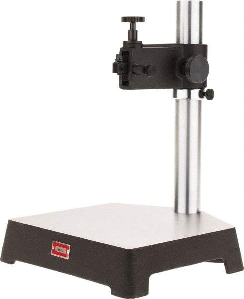 Starrett - Cast Iron (Base), Rectangular Base, Comparator Gage Stand - 13-21/32" High, 10-3/32" Base Length x 9-39/64" Base Width x 2-5/32" Base Height, Includes Holder - USA Tool & Supply