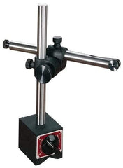 Starrett - 250 Lb Magnetic Force, Fine Adjustment Indicator Positioner & Holder with Base - Post & Rod, 3" Base Height, 3-1/2" Base Length, 3" Base Width - USA Tool & Supply