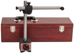Starrett - 250 Lb Magnetic Pull, Fine Adjustment Indicator Positioner & Holder with Base - Post & Rod, 3" Base Height, 3-1/2" Base Length, 3" Base Width - USA Tool & Supply