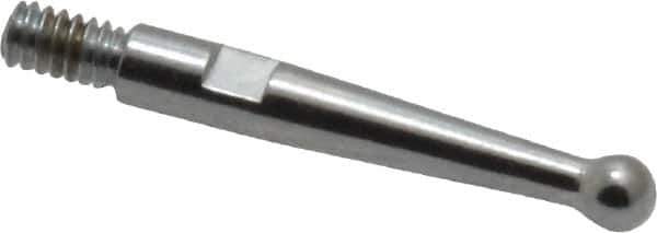 Starrett - 2mm Ball Diam, Steel, Ball Test Indicator Contact Point - 5/8" Contact Point Length, Use with Starrett 811 & 811M Dial Test Indicators - USA Tool & Supply