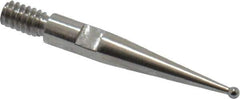 Starrett - 0.8mm Ball Diam, Carbide, Ball Test Indicator Contact Point - 5/8" Contact Point Length, Use with Starrett 811 & 811M Dial Test Indicators - USA Tool & Supply