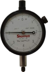 Starrett - 0.02" Range, 0-4-0 Dial Reading, 0.0001" Graduation Dial Drop Indicator - 2-1/4" Dial, 0.008" Range per Revolution - USA Tool & Supply