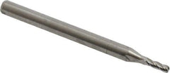 Accupro - 1/16", 4 Flute, Single End, Solid Carbide, 0.015" Corner Radius End Mill - 1-1/2" OAL, 30° Helix, Right Hand Flute, 3/16" LOC, Right Hand Cut - USA Tool & Supply
