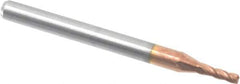 Accupro - 1/16", 4 Flute, Single End, Solid Carbide, 0.01" Corner Radius End Mill - 1-1/2" OAL, 30° Helix, Right Hand Flute, 3/16" LOC, Right Hand Cut - USA Tool & Supply