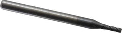 Accupro - 1/16", 4 Flute, Single End, Solid Carbide, 0.015" Corner Radius End Mill - 1-1/2" OAL, 30° Helix, Right Hand Flute, 3/16" LOC, Right Hand Cut - USA Tool & Supply