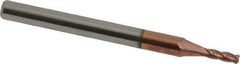 Accupro - 1/16", 4 Flute, Single End, Solid Carbide, 0.015" Corner Radius End Mill - 1-1/2" OAL, 30° Helix, Right Hand Flute, 3/16" LOC, Right Hand Cut - USA Tool & Supply