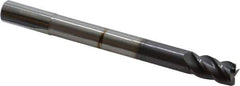 Accupro - 12mm, 22mm LOC, 12mm Shank Diam, 130mm OAL, 4 Flute, Solid Carbide Square End Mill - Single End, AlTiN Finish, Spiral Flute, 40° Helix, Centercutting, Right Hand Cut, Right Hand Flute - USA Tool & Supply