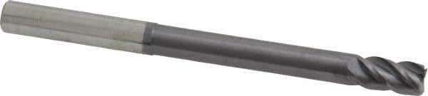 Accupro - 8mm, 14mm LOC, 8mm Shank Diam, 100mm OAL, 4 Flute, Solid Carbide Square End Mill - Single End, AlTiN Finish, Spiral Flute, 40° Helix, Centercutting, Right Hand Cut, Right Hand Flute - USA Tool & Supply