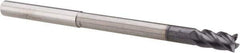 Accupro - 1/4", 1/2" LOC, 1/4" Shank Diam, 4" OAL, 4 Flute, Solid Carbide Square End Mill - Single End, AlTiN Finish, Spiral Flute, 40° Helix, Centercutting, Right Hand Cut, Right Hand Flute - USA Tool & Supply