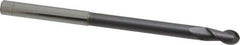 Accupro - 1/4" Diam, 1/2" LOC, 2 Flute Solid Carbide Ball End Mill - AlTiN Finish, Single End, 4" OAL, 1/4" Shank Diam, Spiral Flute - USA Tool & Supply