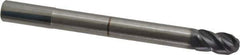 Accupro - 12mm Diam, 22mm LOC, 4 Flute Solid Carbide Ball End Mill - AlTiN Finish, Single End, 130mm OAL, 12mm Shank Diam, Spiral Flute - USA Tool & Supply