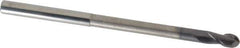 Accupro - 6mm Diam, 12mm LOC, 2 Flute Solid Carbide Ball End Mill - AlTiN Finish, Single End, 100mm OAL, 6mm Shank Diam, Spiral Flute - USA Tool & Supply