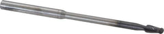 Accupro - 5mm Diam, 10mm LOC, 2 Flute Solid Carbide Ball End Mill - AlTiN Finish, Single End, 100mm OAL, 6mm Shank Diam, Spiral Flute - USA Tool & Supply