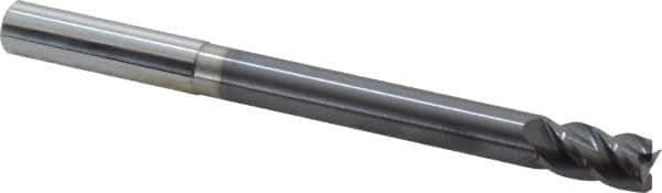 Accupro - 10mm, 18mm LOC, 10mm Shank Diam, 120mm OAL, 4 Flute, Solid Carbide Square End Mill - Single End, AlTiN Finish, Spiral Flute, 40° Helix, Centercutting, Right Hand Cut, Right Hand Flute - USA Tool & Supply