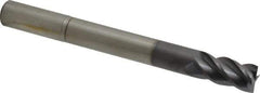 Accupro - 5/8", 1-1/4" LOC, 5/8" Shank Diam, 6" OAL, 4 Flute, Solid Carbide Square End Mill - Single End, AlTiN Finish, Spiral Flute, 40° Helix, Centercutting, Right Hand Cut, Right Hand Flute - USA Tool & Supply