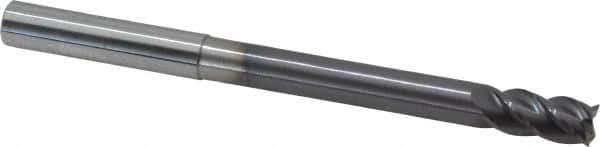 Accupro - 5/16", 5/8" LOC, 5/16" Shank Diam, 4" OAL, 4 Flute, Solid Carbide Square End Mill - Single End, AlTiN Finish, Spiral Flute, 40° Helix, Centercutting, Right Hand Cut, Right Hand Flute - USA Tool & Supply