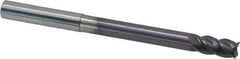 Accupro - 5/16", 5/8" LOC, 5/16" Shank Diam, 4" OAL, 4 Flute, Solid Carbide Square End Mill - Single End, AlTiN Finish, Spiral Flute, 40° Helix, Centercutting, Right Hand Cut, Right Hand Flute - USA Tool & Supply