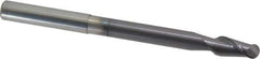 Accupro - 5/16" Diam, 5/8" LOC, 2 Flute Solid Carbide Ball End Mill - AlTiN Finish, Single End, 4" OAL, 5/16" Shank Diam, Spiral Flute - USA Tool & Supply