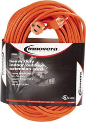 innovera - 100', 16/2 Gauge/Conductors, Orange Indoor & Outdoor Extension Cord - 1 Receptacle, 10 Amps, NEMA 5-15R - USA Tool & Supply
