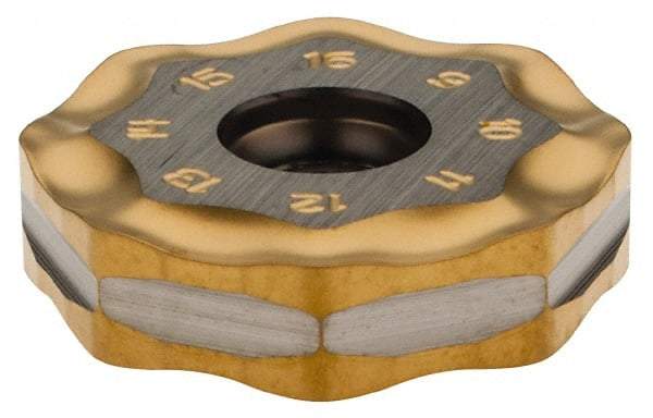Seco - ONMU090520 M15 Grade MP3000 Carbide Milling Insert - TiAlN Finish, 0.228" Thick, 0.866" Inscribed Circle - USA Tool & Supply