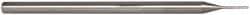 Accupro - 0.025" Diam, 1/8" LOC, 3 Flute Solid Carbide Ball End Mill - Uncoated, Single End, 2-1/2" OAL, 1/8" Shank Diam, Spiral Flute - USA Tool & Supply