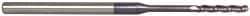 Accupro - 0.075" Diam, 1/2" LOC, 3 Flute Solid Carbide Ball End Mill - AlTiN Finish, Single End, 2-1/2" OAL, 1/8" Shank Diam, Spiral Flute - USA Tool & Supply