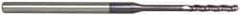 Accupro - 0.075" Diam, 1/2" LOC, 3 Flute Solid Carbide Ball End Mill - AlTiN Finish, Single End, 2-1/2" OAL, 1/8" Shank Diam, Spiral Flute - USA Tool & Supply