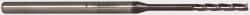 Accupro - 0.075", 1/2" LOC, 1/8" Shank Diam, 2-1/2" OAL, 3 Flute, Solid Carbide Square End Mill - Single End, AlTiN Finish, Spiral Flute, 30° Helix, Centercutting, Series Miniature - USA Tool & Supply