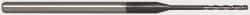 Accupro - 0.055", 0.385" LOC, 1/8" Shank Diam, 2-1/2" OAL, 3 Flute, Solid Carbide Square End Mill - Single End, AlTiN Finish, Spiral Flute, 30° Helix, Centercutting, Series Miniature - USA Tool & Supply