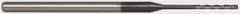 Accupro - 0.055", 0.385" LOC, 1/8" Shank Diam, 2-1/2" OAL, 3 Flute, Solid Carbide Square End Mill - Single End, AlTiN Finish, Spiral Flute, 30° Helix, Centercutting, Series Miniature - USA Tool & Supply
