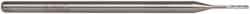 Accupro - 0.035", 0.175" LOC, 1/8" Shank Diam, 2-1/2" OAL, 3 Flute, Solid Carbide Square End Mill - Single End, Uncoated, Spiral Flute, 30° Helix, Centercutting, Series Miniature - USA Tool & Supply