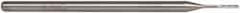 Accupro - 0.035", 0.175" LOC, 1/8" Shank Diam, 2-1/2" OAL, 3 Flute, Solid Carbide Square End Mill - Single End, Uncoated, Spiral Flute, 30° Helix, Centercutting, Series Miniature - USA Tool & Supply