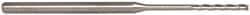 Accupro - 0.065", 1/2" LOC, 1/8" Shank Diam, 2-1/2" OAL, 3 Flute, Solid Carbide Square End Mill - Single End, Uncoated, Spiral Flute, 30° Helix, Centercutting, Series Miniature - USA Tool & Supply