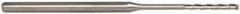 Accupro - 0.065", 1/2" LOC, 1/8" Shank Diam, 2-1/2" OAL, 3 Flute, Solid Carbide Square End Mill - Single End, Uncoated, Spiral Flute, 30° Helix, Centercutting, Series Miniature - USA Tool & Supply