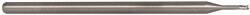 Accupro - 0.05", 0.075" LOC, 1/8" Shank Diam, 2-1/2" OAL, 3 Flute, Solid Carbide Square End Mill - Single End, Uncoated, Spiral Flute, 30° Helix, Centercutting, Series Miniature - USA Tool & Supply