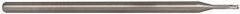 Accupro - 0.05", 0.075" LOC, 1/8" Shank Diam, 2-1/2" OAL, 3 Flute, Solid Carbide Square End Mill - Single End, Uncoated, Spiral Flute, 30° Helix, Centercutting, Series Miniature - USA Tool & Supply