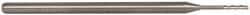 Accupro - 0.045", 0.225" LOC, 1/8" Shank Diam, 2-1/2" OAL, 3 Flute, Solid Carbide Square End Mill - Single End, Uncoated, Spiral Flute, 30° Helix, Centercutting, Series Miniature - USA Tool & Supply