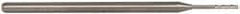 Accupro - 0.045", 0.225" LOC, 1/8" Shank Diam, 2-1/2" OAL, 3 Flute, Solid Carbide Square End Mill - Single End, Uncoated, Spiral Flute, 30° Helix, Centercutting, Series Miniature - USA Tool & Supply