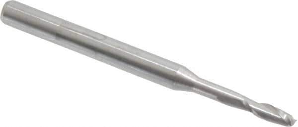 Accupro - 5/64", 1/4" LOC, 1/8" Shank Diam, 1-1/2" OAL, 2 Flute, Solid Carbide Square End Mill - Single End, Uncoated, Spiral Flute, 30° Helix, Centercutting, Right Hand Cut, Right Hand Flute - USA Tool & Supply