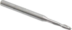 Accupro - 5/64", 1/4" LOC, 1/8" Shank Diam, 1-1/2" OAL, 2 Flute, Solid Carbide Square End Mill - Single End, Uncoated, Spiral Flute, 30° Helix, Centercutting, Right Hand Cut, Right Hand Flute - USA Tool & Supply