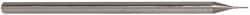 Accupro - 0.02", 0.03" LOC, 1/8" Shank Diam, 2-1/2" OAL, 3 Flute, Solid Carbide Square End Mill - Single End, Uncoated, Spiral Flute, 30° Helix, Centercutting, Right Hand Cut, Right Hand Flute, Series Miniature - USA Tool & Supply