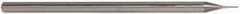 Accupro - 0.02", 0.03" LOC, 1/8" Shank Diam, 2-1/2" OAL, 3 Flute, Solid Carbide Square End Mill - Single End, Uncoated, Spiral Flute, 30° Helix, Centercutting, Right Hand Cut, Right Hand Flute, Series Miniature - USA Tool & Supply