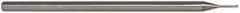 Accupro - 0.035", 0.052" LOC, 1/8" Shank Diam, 2-1/2" OAL, 3 Flute, Solid Carbide Square End Mill - Single End, Uncoated, Spiral Flute, 30° Helix, Centercutting, Series Miniature - USA Tool & Supply