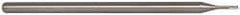 Accupro - 0.04", 0.06" LOC, 1/8" Shank Diam, 2-1/2" OAL, 3 Flute, Solid Carbide Square End Mill - Single End, Uncoated, Spiral Flute, 30° Helix, Centercutting, Series Miniature - USA Tool & Supply