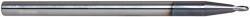 Accupro - 3/32" Diam, 3/32" LOC, 2 Flute Solid Carbide Ball End Mill - AlTiN Finish, Single End, 4" OAL, 1/4" Shank Diam, Spiral Flute - USA Tool & Supply