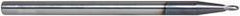 Accupro - 3/32" Diam, 3/32" LOC, 2 Flute Solid Carbide Ball End Mill - AlTiN Finish, Single End, 4" OAL, 1/4" Shank Diam, Spiral Flute - USA Tool & Supply