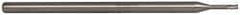Accupro - 0.055", 0.082" LOC, 1/8" Shank Diam, 2-1/2" OAL, 3 Flute, Solid Carbide Square End Mill - Single End, Uncoated, Spiral Flute, 30° Helix, Centercutting, Series Miniature - USA Tool & Supply