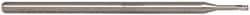 Accupro - 0.06", 0.09" LOC, 1/8" Shank Diam, 2-1/2" OAL, 3 Flute, Solid Carbide Square End Mill - Single End, Uncoated, Spiral Flute, 30° Helix, Centercutting, Series Miniature - USA Tool & Supply