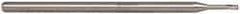 Accupro - 0.06", 0.09" LOC, 1/8" Shank Diam, 2-1/2" OAL, 3 Flute, Solid Carbide Square End Mill - Single End, Uncoated, Spiral Flute, 30° Helix, Centercutting, Series Miniature - USA Tool & Supply
